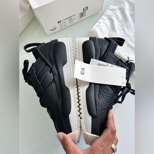 Y-3 Black and White Chunky Sneakers